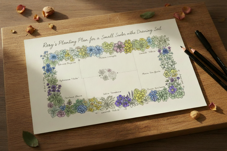 Rosy's Planting Plan for a Small Sunny Border with Free Draining Soil