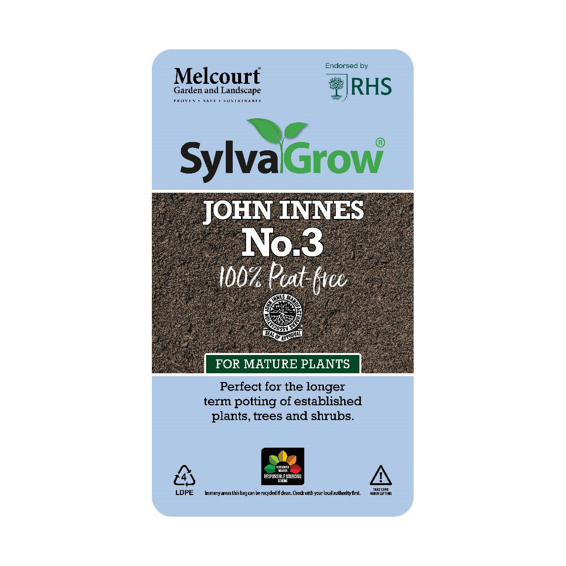 Melcourt SylvaGrow® John Innes No.3 (Peat-free) For Mature Plants - 15L bag