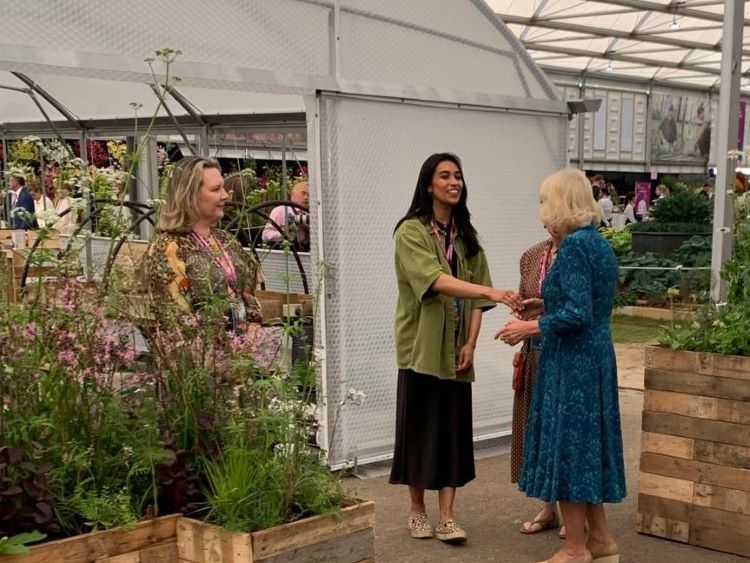 Queen Camilla with Emma Tipping Chelsea 2024